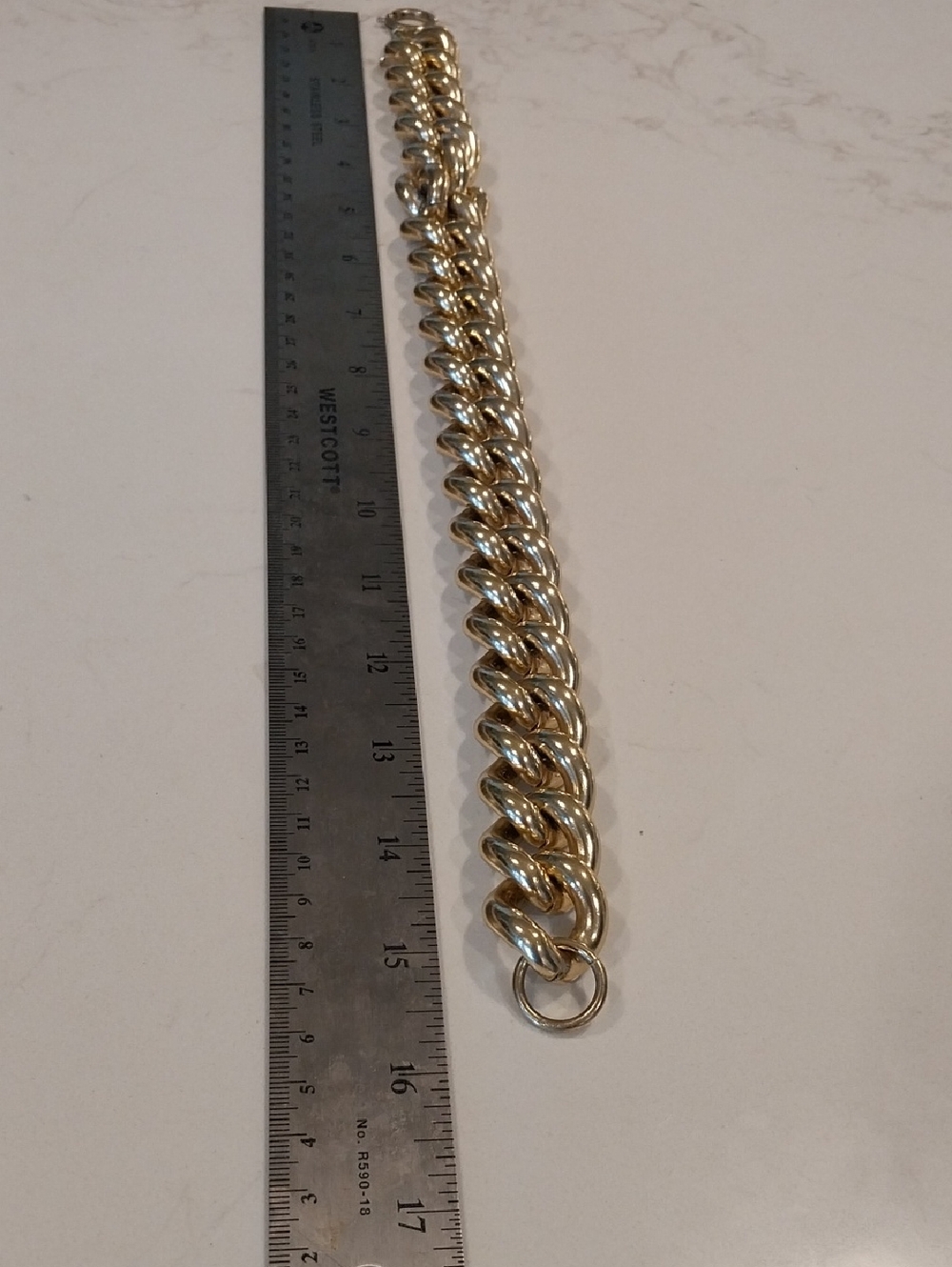 Erwin Pearl Gold-Tone Chunky Cuban Link Necklace - Polished Gold Color